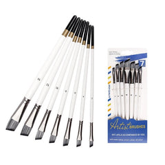 7 Pcs Sets Nylon Hair Oil Painting Brush Aluminum Tube