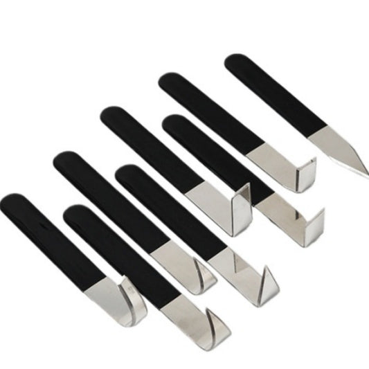 8pcs Set Stainless Steel Pottery Clay Tools Plaster Retouching Knife Clay Sculpture Fingertip Ceramic Retouching Knife Carving Scraper - honeylives