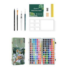 Watercolor Pigment Set With Gift Box Travel Watercolor Set with Watercolor Papers and Brushes