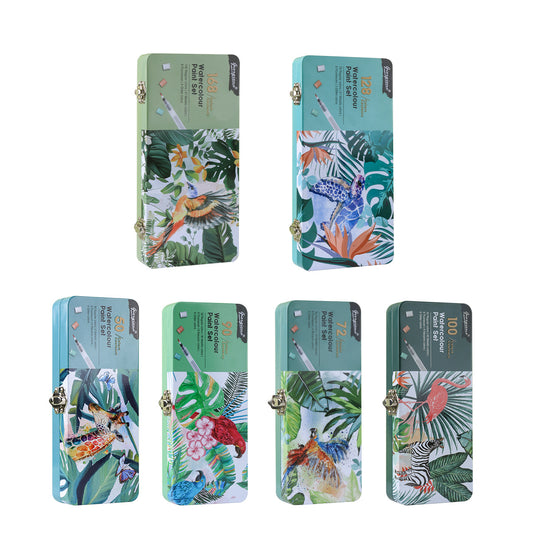 Watercolor Pigment Set With Gift Box Travel Watercolor Set with Watercolor Papers and Brushes