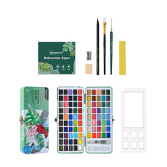 Watercolor Pigment Set With Gift Box Travel Watercolor Set with Watercolor Papers and Brushes