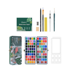 Watercolor Pigment Set With Gift Box Travel Watercolor Set with Watercolor Papers and Brushes