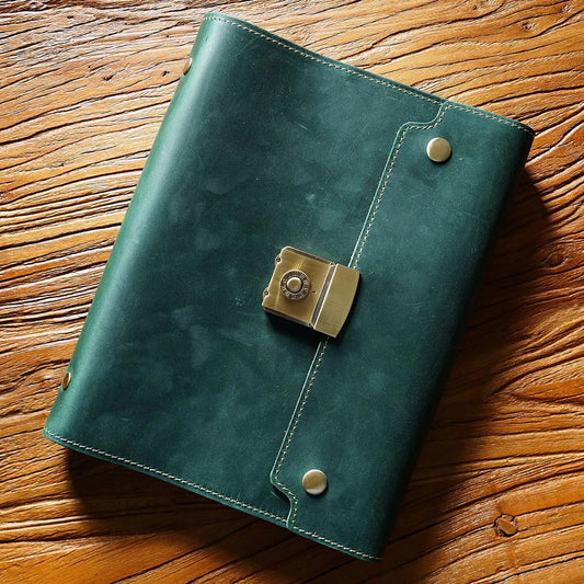 A5 Cowhide Simple Notebook Retro Password With Lock Diary
