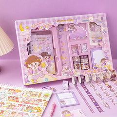 A6 Binder Notebooks Washi Tape Stickers Set With Pad Soft Ruler Set