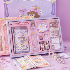 A6 Binder Notebooks Washi Tape Stickers Set With Pad Soft Ruler Set