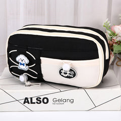9-Layer Spacious Drawstring Pencil Bag Double Drawstring Cute Niche Stationery Box