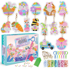 5D Unicorn Donut Diamond Painting Kit With Keychains