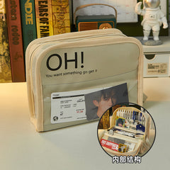 Big Capacity Pencil Case Mesh Compartments Large Pencil Pouch Pen Bag