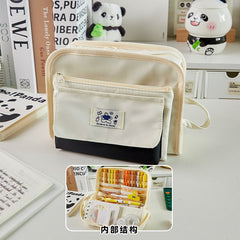 Big Capacity Pencil Case Mesh Compartments Large Pencil Pouch Pen Bag