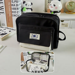 Big Capacity Pencil Case Mesh Compartments Large Pencil Pouch Pen Bag