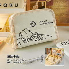 Big Capacity Pencil Case Mesh Compartments Large Pencil Pouch Pen Bag