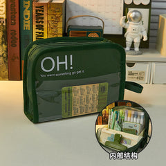 Big Capacity Pencil Case Mesh Compartments Large Pencil Pouch Pen Bag