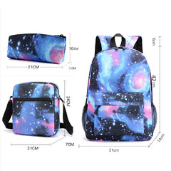 CR7 Fashion Backpack 3Pcs Set Large Capacity Student School Bag