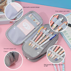 Canvas Large Capacity Students Pen Box Storage Pouch Simple School Stationery Bag Pencil case