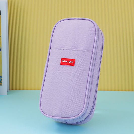 Canvas Large Capacity Students Pen Box Storage Pouch Simple School Stationery Bag Pencil case