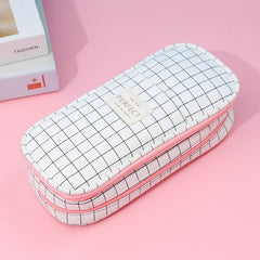 Canvas Large Capacity Students Pen Box Storage Pouch Simple School Stationery Bag Pencil case