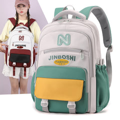Casual Contrast Color Backpack Large Capacity, Junior And Senior High School Students Backpacks