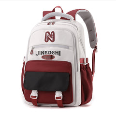 Casual Contrast Color Backpack Large Capacity, Junior And Senior High School Students Backpacks