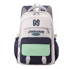Casual Contrast Color Backpack Large Capacity, Junior And Senior High School Students Backpacks