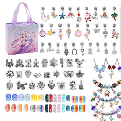 Girls Charm Bracelet Making Kit Mermaid Jewelry Supplies Make Set