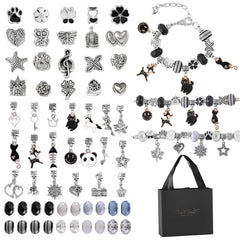 Charm Bracelet Necklace Making Kit with Jewelry Organizer Box