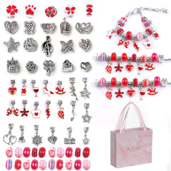 Charm Bracelet Necklace Making Kit with Jewelry Organizer Box