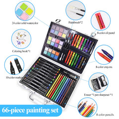 Children Art Painting Set With Marker Watercolor Paint Crayon Colored Pencil