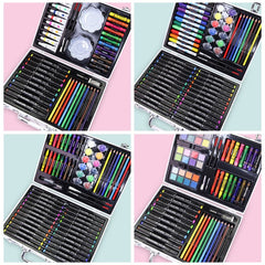 Children Art Painting Set With Marker Watercolor Paint Crayon Colored Pencil