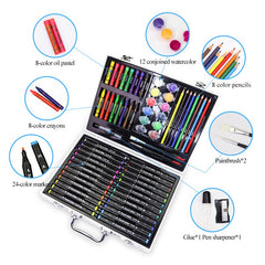 Children Art Painting Set With Marker Watercolor Paint Crayon Colored Pencil