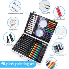 Children Art Painting Set With Marker Watercolor Paint Crayon Colored Pencil