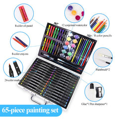 Children Art Painting Set With Marker Watercolor Paint Crayon Colored Pencil