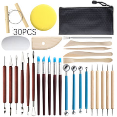 Clay Tools Kit 30 PCS Pottery Tool Practical Polymer Clay Sculpting Tools Kit