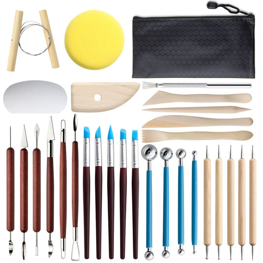 Clay Tools Kit 30 PCS Pottery Tool Practical Polymer Clay Sculpting Tools Kit