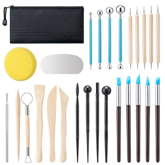 27 pcs Set Clay Tools Kit Pottery Tools Practical Polymer Clay Sculpting Tools Kit