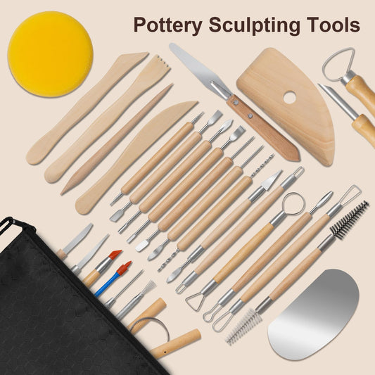 43 pcs Set Clay Tools Kit Pottery Tools Practical Polymer Clay Sculpting Tools Kit