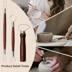 Clay Tools Kit 43 pcs Set Red Pottery Tools Practical Polymer Clay Sculpting Tools Kit