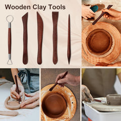 Clay Tools Kit 43 pcs Set Red Pottery Tools Practical Polymer Clay Sculpting Tools Kit