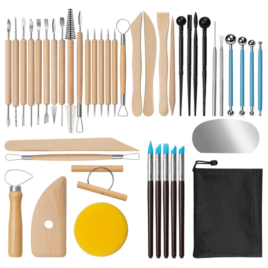 43 pcs Set Clay Tools Kit Pottery Tools Practical Polymer Clay Sculpting Tools Kit