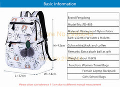 College Junior High Student Schoolbags Large Capacity Backpack With USB Charge Port