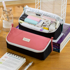 Large Capacity Zipper Closure Pencil Pouch Travel Storage Bag