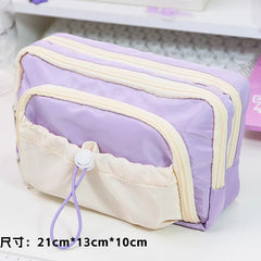 Large Pencil Pouch Cute Aesthetic Pencil Case Kawaii Pencil Case with Kawaii Pins