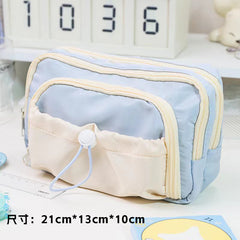 Large Pencil Pouch Cute Aesthetic Pencil Case Kawaii Pencil Case with Kawaii Pins