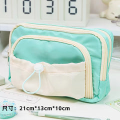 Large Pencil Pouch Cute Aesthetic Pencil Case Kawaii Pencil Case with Kawaii Pins