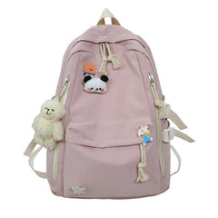Cute Girl Backpack Nylon Large Capacity School Bag Students Backpack With Pendant