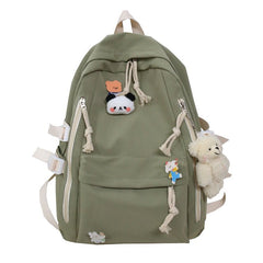 Cute Girl Backpack Nylon Large Capacity School Bag Students Backpack With Pendant