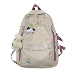 Cute Girl Backpack Nylon Large Capacity School Bag Students Backpack With Pendant