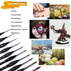 Detailing Brush Set 10pcs Artist Fine Tips Paint Brushes Set