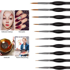 Detailing Brush Set 10pcs Artist Fine Tips Paint Brushes Set