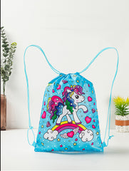 Dinosaurs Sports Equipment Bag Oxford Cloth Drawstring Bag Cartoon Print Outdoor Sports Camping Storage Bag