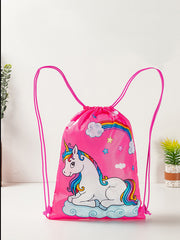 Dinosaurs Sports Equipment Bag Oxford Cloth Drawstring Bag Cartoon Print Outdoor Sports Camping Storage Bag